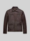 Sam Worthington Kidnapping Mr. Heineken Dark Brown Leather Jacket – front view
