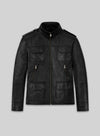 Sean Bean Cleanskin Black Leather Jacket – front view