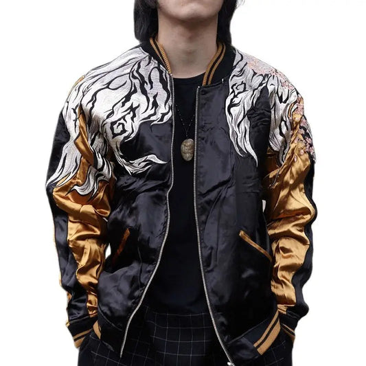 Japanese Fox Embroidered Sukajan - Sublimation Jacket ( Recreated Edition )