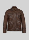 The Expendables 2 Jason Statham Black Leather Jacket – front view