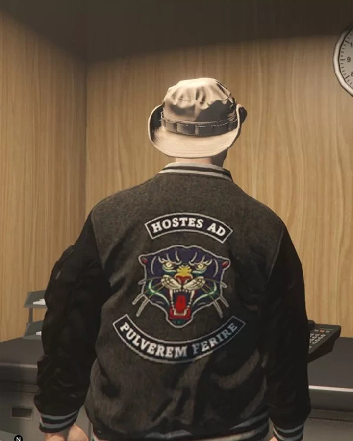 GTA VI Panther Varsity Bomber Letterman Jacket — view 2