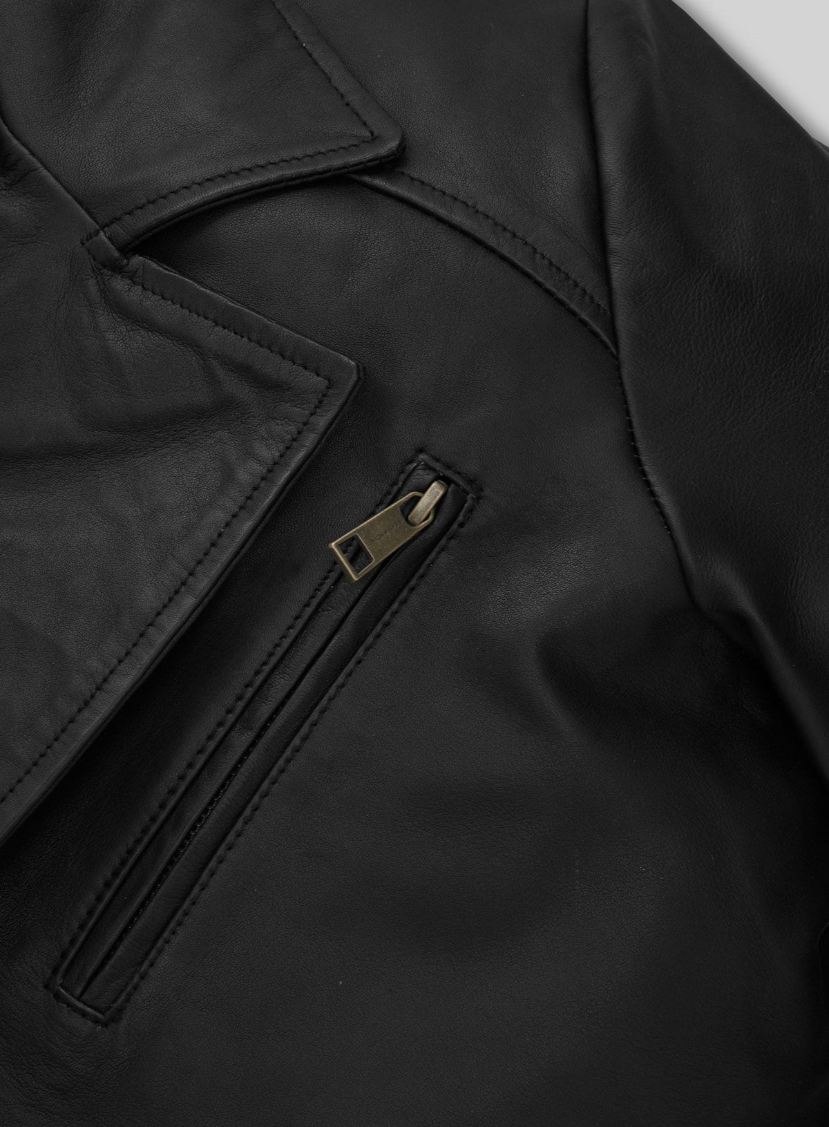 Will Smith I Robot Black Leather Long Coat – close-up and worn views