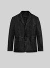Will Smith Black Leather Blazer – front view