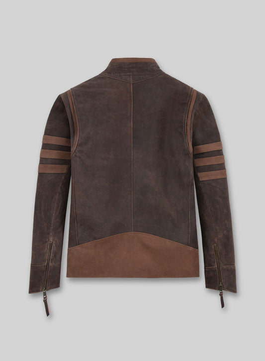 Wolverine X-Men Origins Brown Leather Jacket in vintage brown Napa leather, product view 2