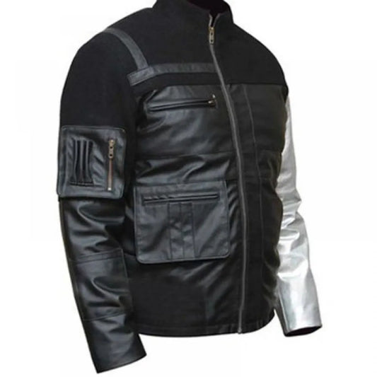 Civil War Winter Soldier Black Leather Bucky Barnes Jacket