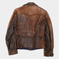 1920s Vintage D Pocket Wax Distressed Leather Jacket for Men