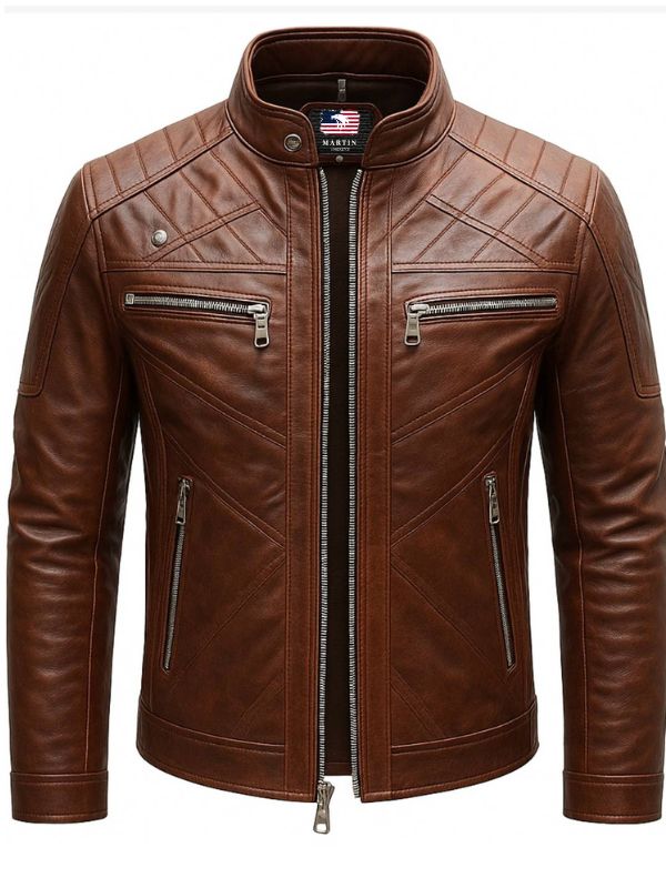 Austin Leather Brown Jacket – Men’s Premium Brown Leather Jacket