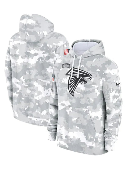 2024 Atlanta Falcons Arctic Camo Salute to Service Hoodie Recreated Edition