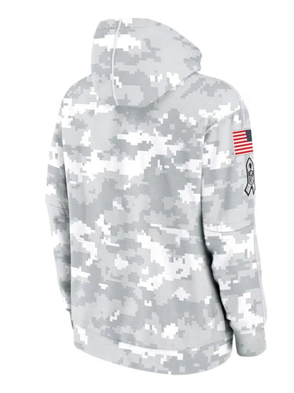 2024 Buffalo Bills Arctic Camo Salute to Service Hoodie Recreated Edition