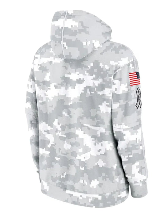 2024 Buffalo Bills Arctic Camo Salute to Service Hoodie Recreated Edition