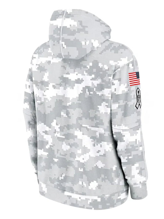2024 Chicago Bears Arctic Camo Salute to Service Hoodie Recreated Edition