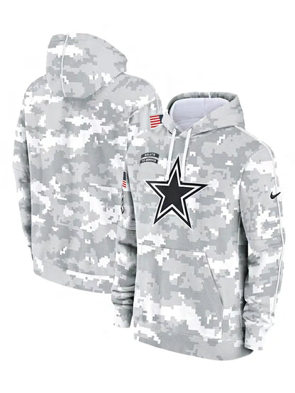 2024 Dallas Cowboys Arctic Camo Salute to Service Hoodie Recreated Edition