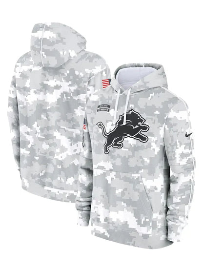 2024 Detroit Lions Arctic Camo Salute to Service Hoodie Recreated Edition