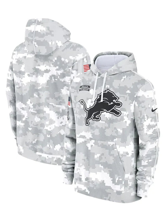 2024 Detroit Lions Arctic Camo Salute to Service Hoodie Recreated Edition