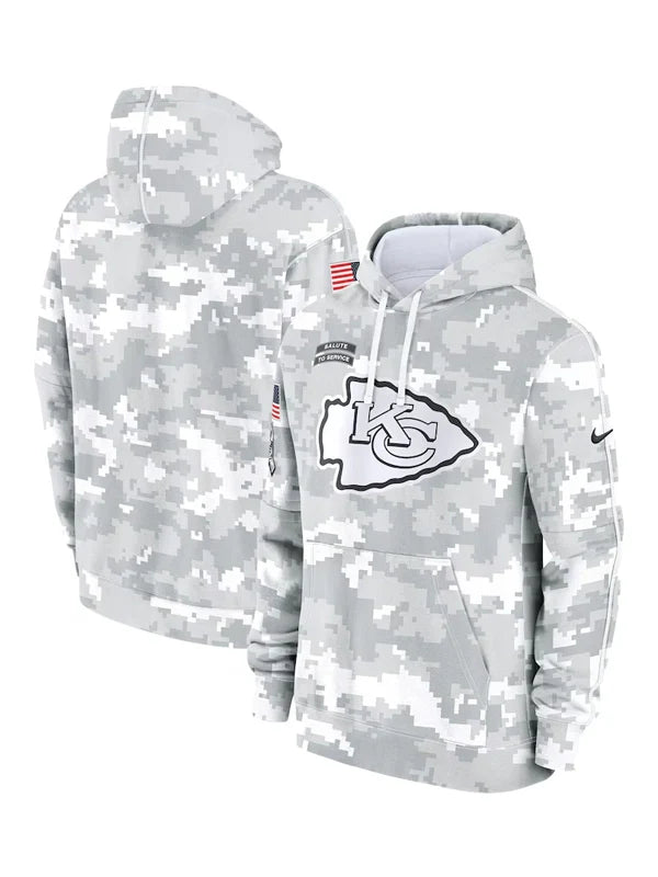 2024 Kansas City Chiefs Arctic Camo Salute to Service Hoodie Recreated Edition