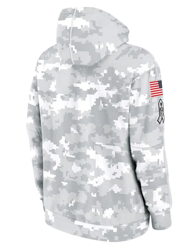 2024 Miami Dolphins Arctic Camo Salute to Service Hoodie Recreated Edition