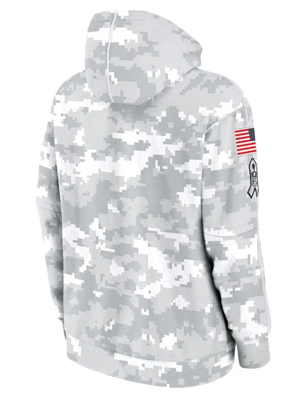 2024 San Francisco 49ers Arctic Camo Salute to Service Hoodie Recreated Edition