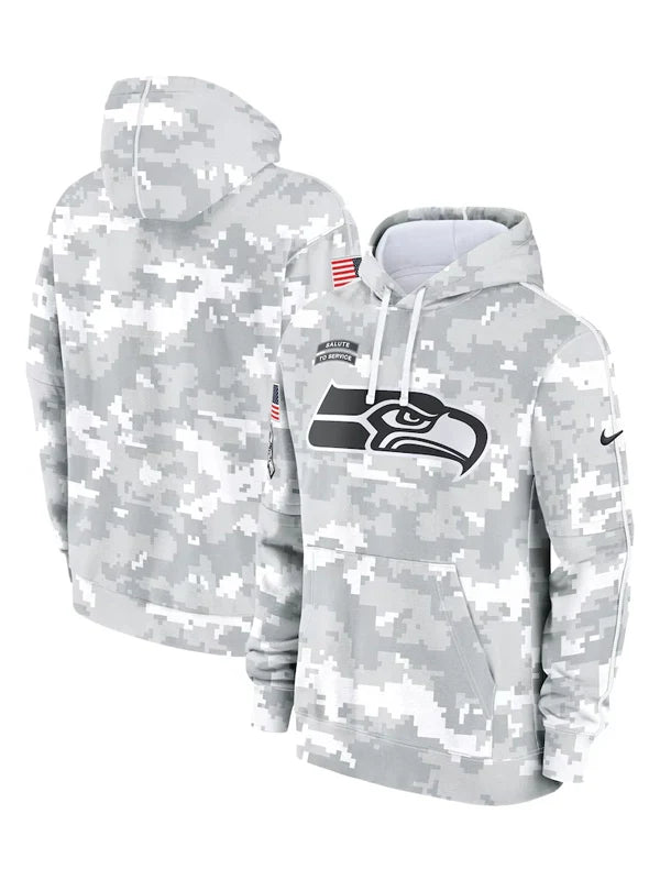 2024 Seattle Seahawks Arctic Camo Salute to Service Hoodie Recreated Edition