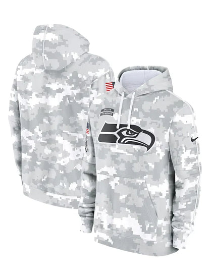 2024 Seattle Seahawks Arctic Camo Salute to Service Hoodie Recreated Edition