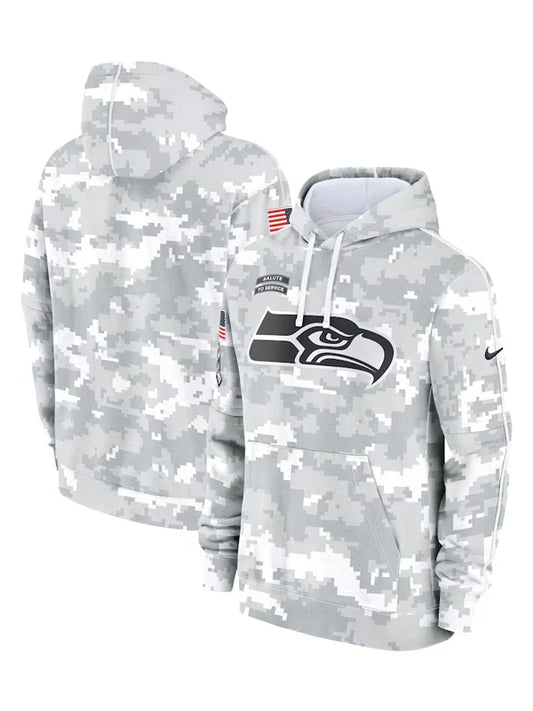 2024 Seattle Seahawks Arctic Camo Salute to Service Hoodie Recreated Edition