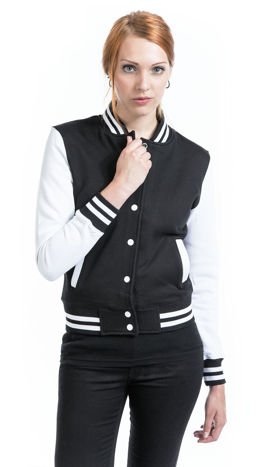 2-Tone College Varsity Jacket – Black-White Urban Classics Jacket