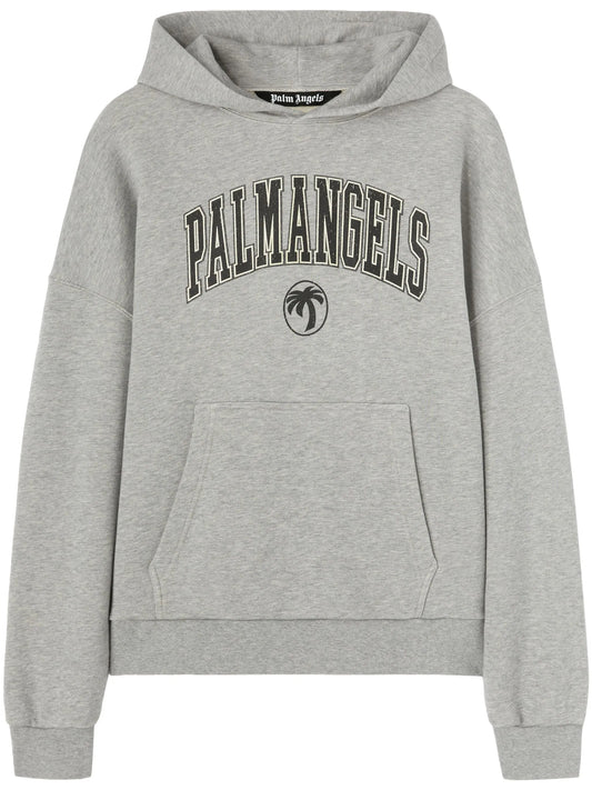 Palm Angels College Logo Oversized Hoodie – Grey Recreated Edition