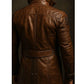 Yahya Leather Brown Long Coat – Men’s Premium Brown Long Leather Coat