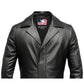 Men Black Leather Coat- Long Leather Coat