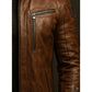 Yahya Leather Brown Long Coat – Men’s Premium Brown Long Leather Coat