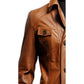 Men Stylish Brown Leather Coat - Men Leather Coat
