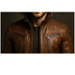 Yahya Leather Brown Long Coat – Men’s Premium Brown Long Leather Coat