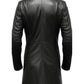 Men Black Long Leather Coat