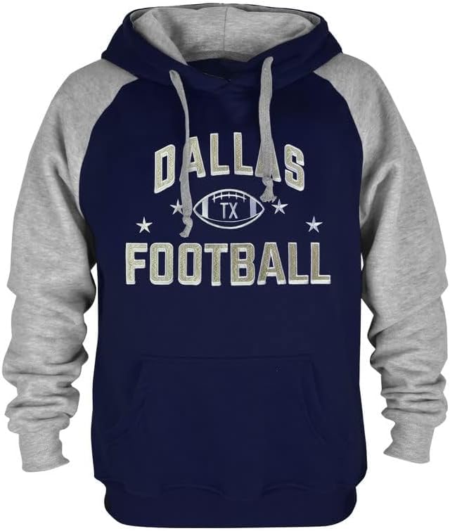 Dallas Football Hoodie – Navy Blue & Gray Graphic Pullover