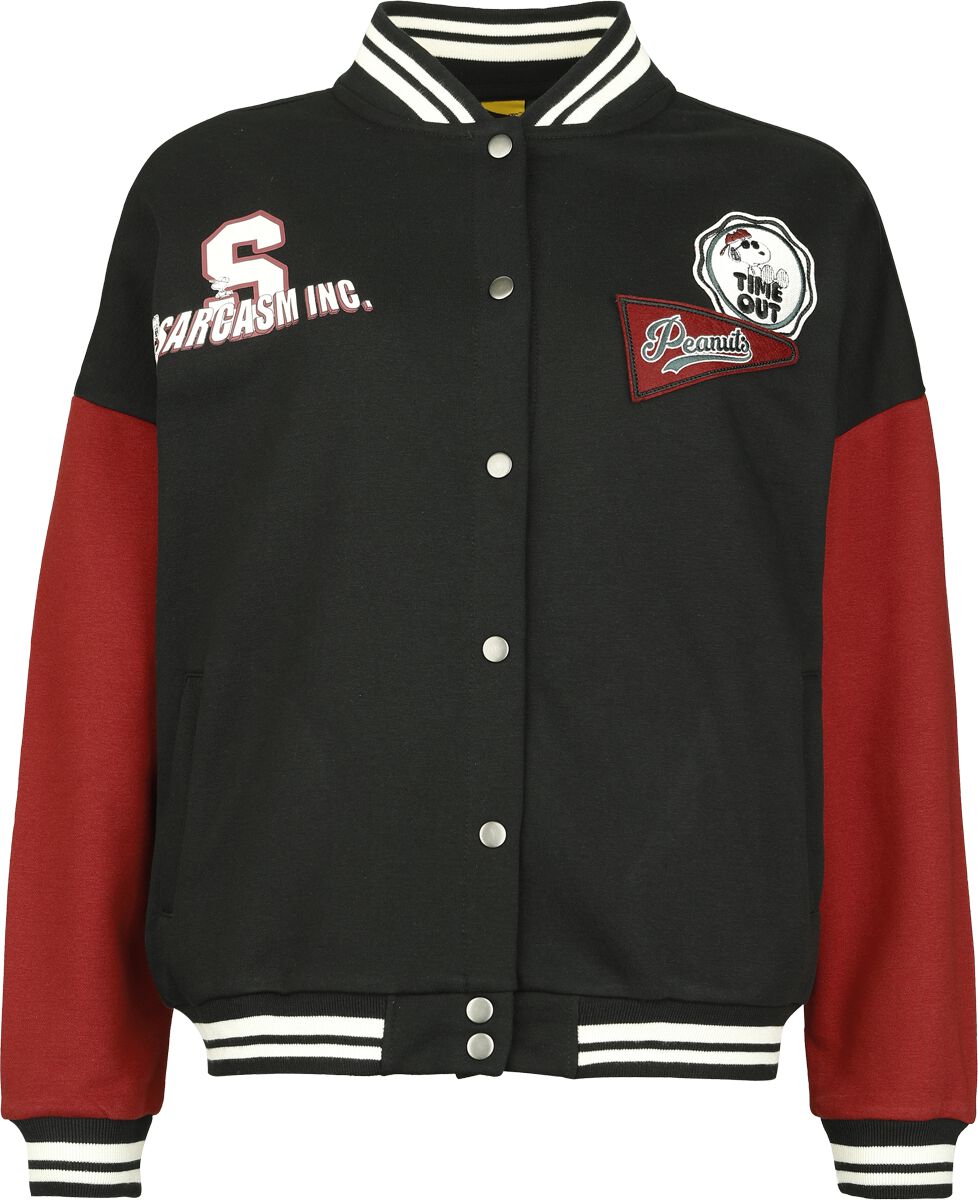 Good Grief Varsity Jacket – Black-Red Peanuts Jacket