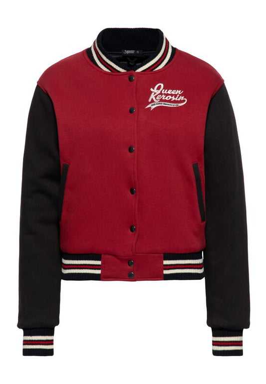 Bakersfield Highschool Varsity Jacket – Black-Red Mid-Season Jacket by Queen Kerosin