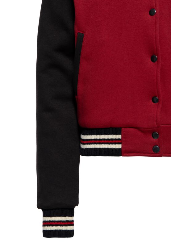 Bakersfield Highschool Varsity Jacket – Black-Red Mid-Season Jacket by Queen Kerosin