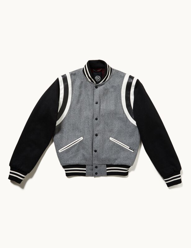 Johnny Varsity Jacket – Black-Grey-White Chet Rock Varsity Jacket