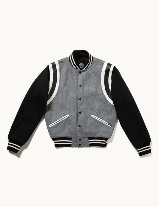Johnny Varsity Jacket – Black-Grey-White Chet Rock Varsity Jacket
