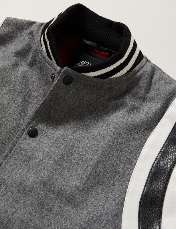 Johnny Varsity Jacket – Black-Grey-White Chet Rock Varsity Jacket