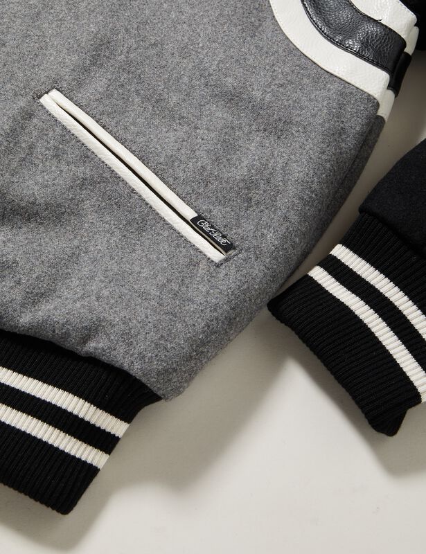 Johnny Varsity Jacket – Black-Grey-White Chet Rock Varsity Jacket