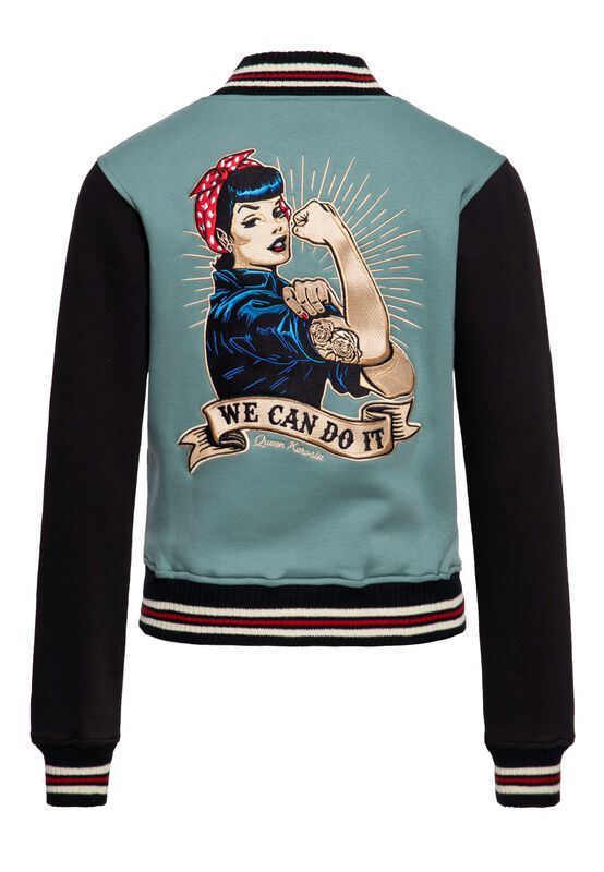 We Can Do It Varsity Jacket – Green Queen Kerosin Varsity Jacket