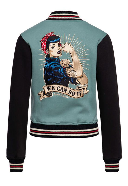 We Can Do It Varsity Jacket – Green Queen Kerosin Varsity Jacket
