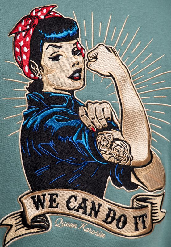 We Can Do It Varsity Jacket – Green Queen Kerosin Varsity Jacket