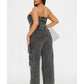 WWE Raw 2025 Jackie Redmond Grey Denim Cargo — Product Description