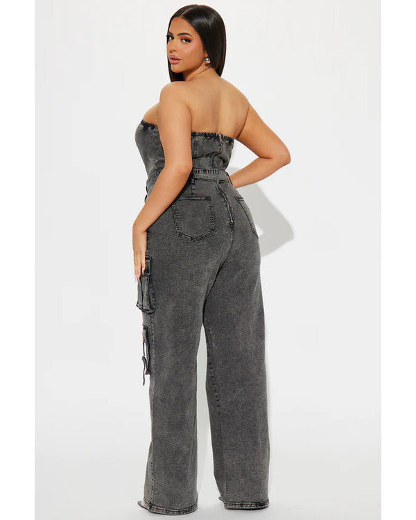 WWE Raw 2025 Jackie Redmond Grey Denim Cargo — Product Description