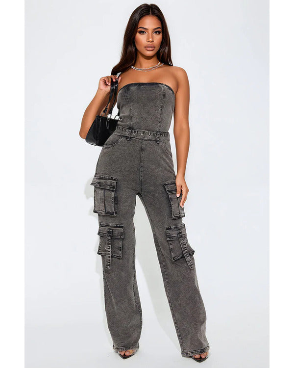WWE Raw 2025 Jackie Redmond Grey Denim Cargo — Product Description