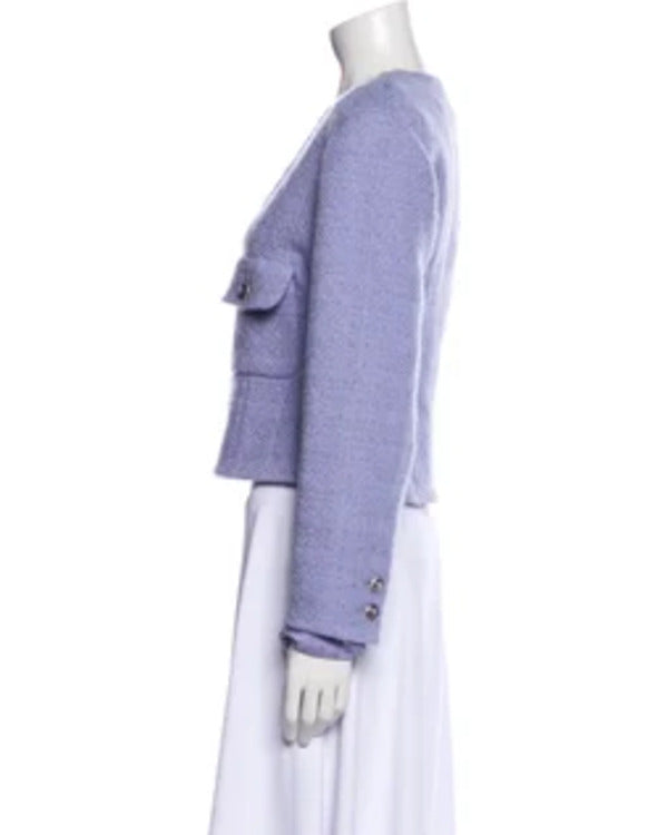 This Morning 2025 Lucy Boynton Lilac Wool Tweed Jacket – Refined Elegance with Modern Flair