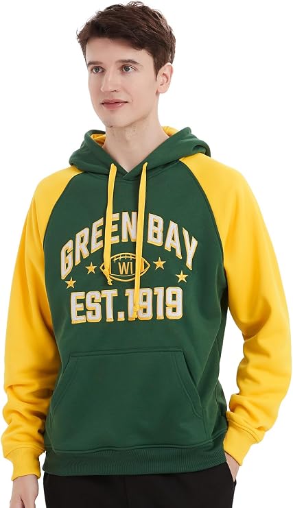 Green Bay Football Hoodie – Vintage Athletic Pullover Sweatshirt – image 2