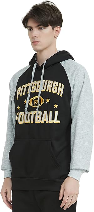 Pittsburgh Football Hoodie – Black & Gold Graphic Pullover – image 2