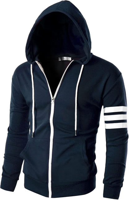 Mens Slim Fit Striped Hoodie Recreated Edition
